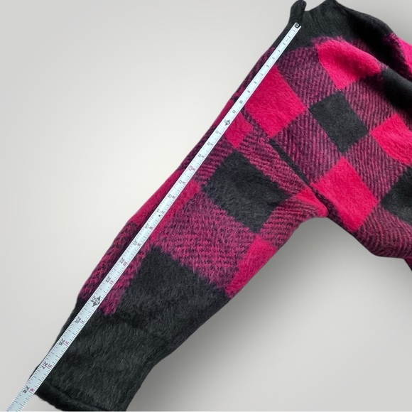 SO Red/Black Checkered Fluffy Soft Long Sweater - Picture 6 of 13